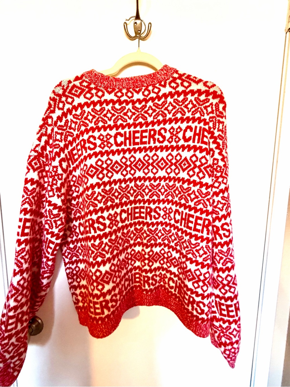 Women’s XL women’s holiday sweater Red 'Cheers' Pattern Cozy Women's  Target